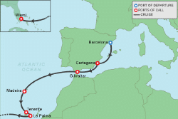 Cruise itinerary map