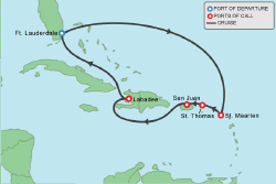 Cruise itinerary map