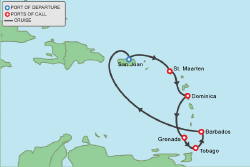 Cruise itinerary map
