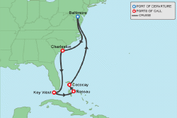 Cruise itinerary map